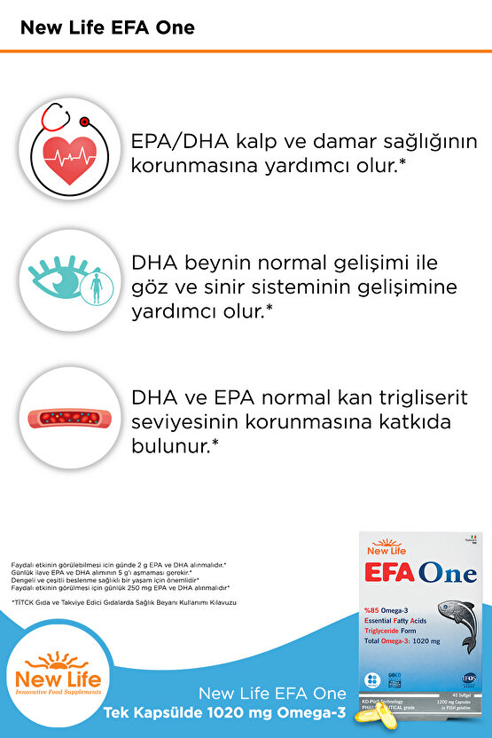 Efa One Balık Yağı 45 Kapsül Omega 3