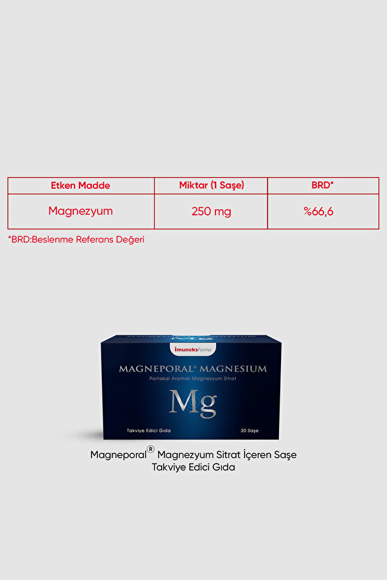 Magneporal Magnezyum Saşe 20 Şase