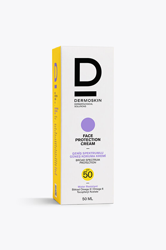Face Protection Cream Spf 50+ | Nemlendirici Yüz Güneş Kremi | Suya Dayanıklı | 50 ml