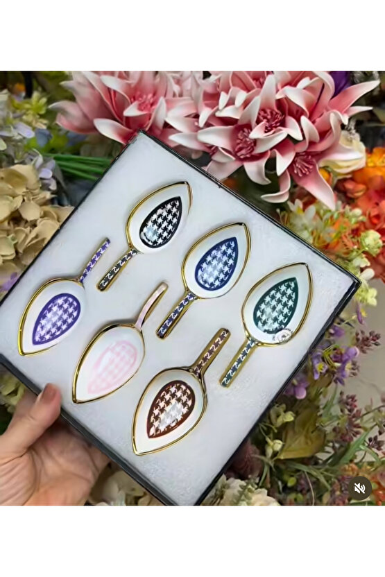 Muba Consept Porselen Kaz Ayağı Desen 6 li lokumluk