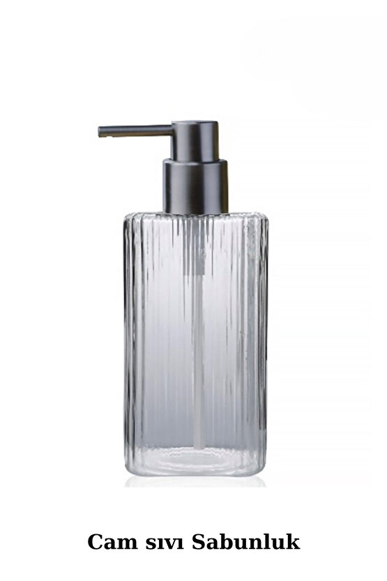 Cam Sıvı Sabunluk – Şık Tasarım, Pompalı Cam Dispenser, Banyo ve Mutfak Kullanımı İçin