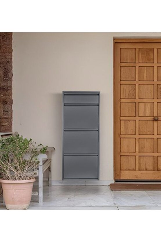 3’lü Metal Ayakkabılık Ekstra (Antrasit) | Fonksiyonel ve Estetik Görünüm