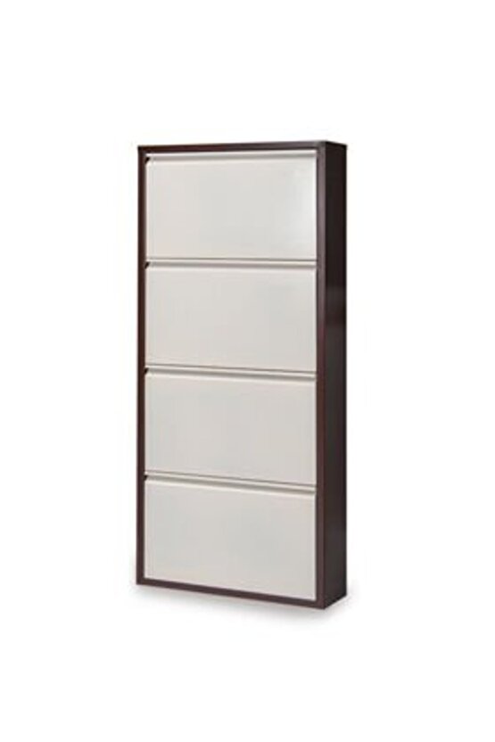 4’lü Metal Ayakkabılık Geniş Kahve-Krem | Kullanışlı, Sağlam ve Şık