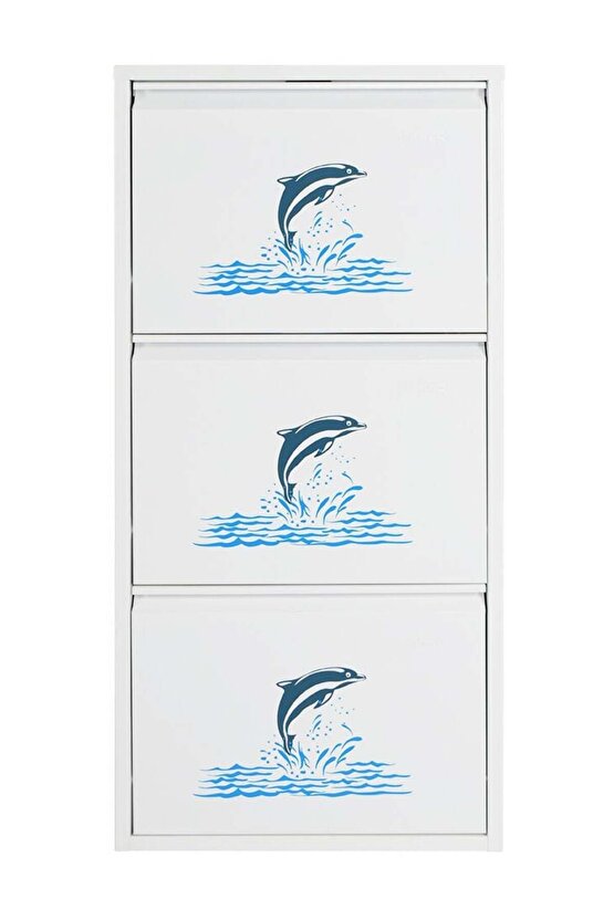 3’lü Metal Ayakkabılık (Beyaz-Yunus) | Kolay Kurulum, Dayanıklı Yapı