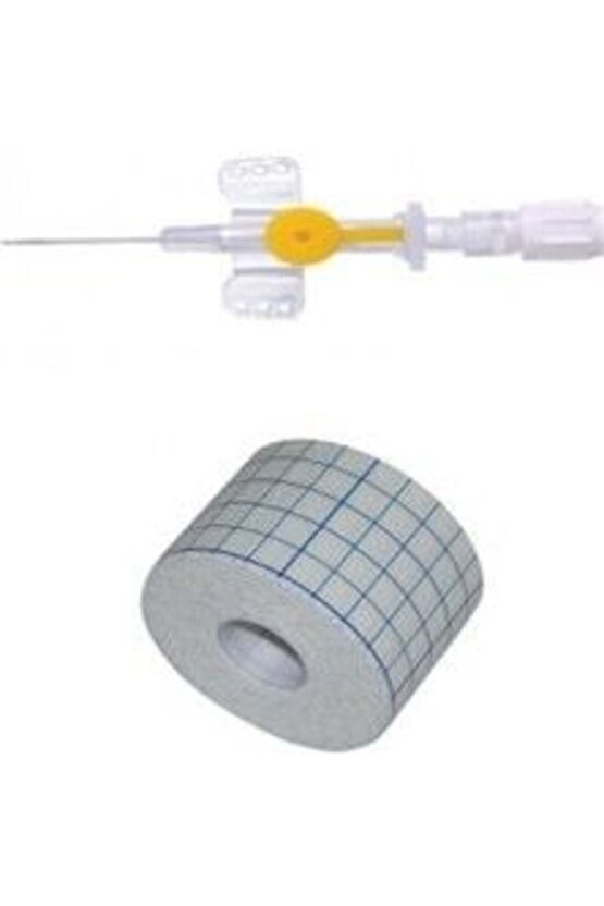 I.V Kanül (Branül) Steril 100 Adet 24 G 19mm + Esnek Tıbbi Flaster 5x5 Set