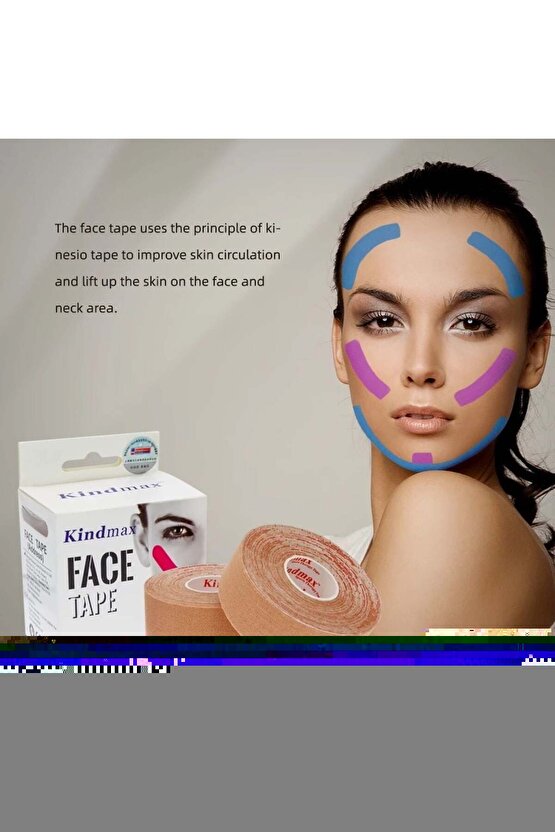 Kinesiyoloji Bandı Yüz V Hattı ve Boyun Gözler Alanı Kaldırma Bant
