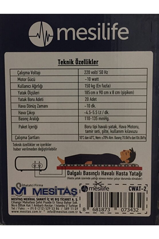 Boru Tipi Ventilasyonlu Havalı Yatak Sistemi