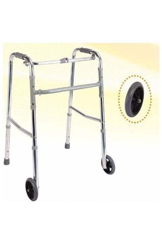 Poylin İthal Alüminyum Hareketli Tekerlekli Walker Hasta Yaşlı Yürüteci