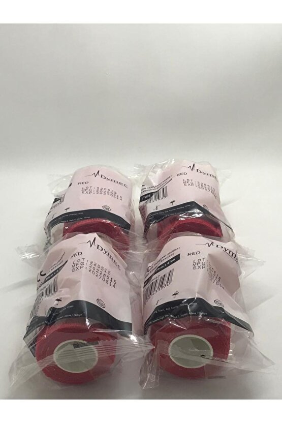 Dymec Kendinden Yapışkanlı Bandaj Kırmızı Ebat: 10cm X 4.5m 4lü