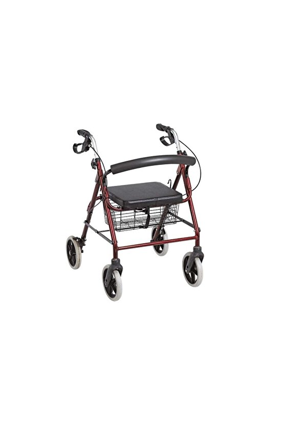 Poylin P580 Ekonomik Rollatör Fren Sistemi Oturaklı Sepetli