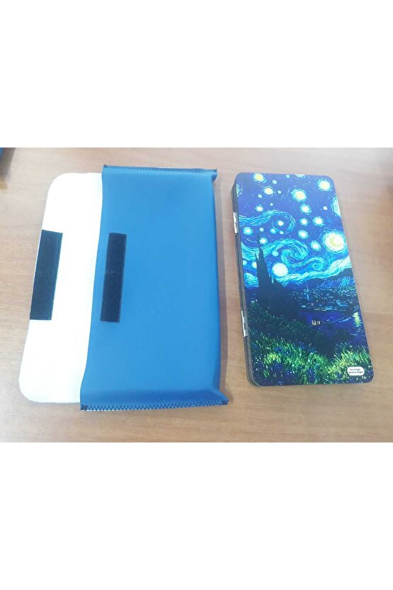 Mini Tavla Seyahat Tavla Cep Tavla 24x24 Özel Deri Kılıflı-MANZARA