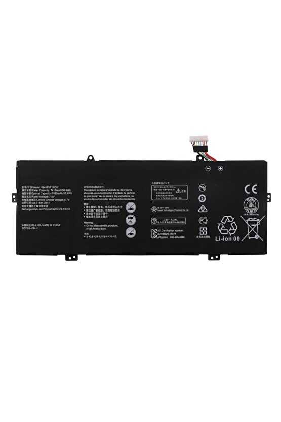 Huawei MateBook HB4593R1ECW Notebook Bataryası, Laptop Pili - Ver.1 - 9 Pin  RHW-002