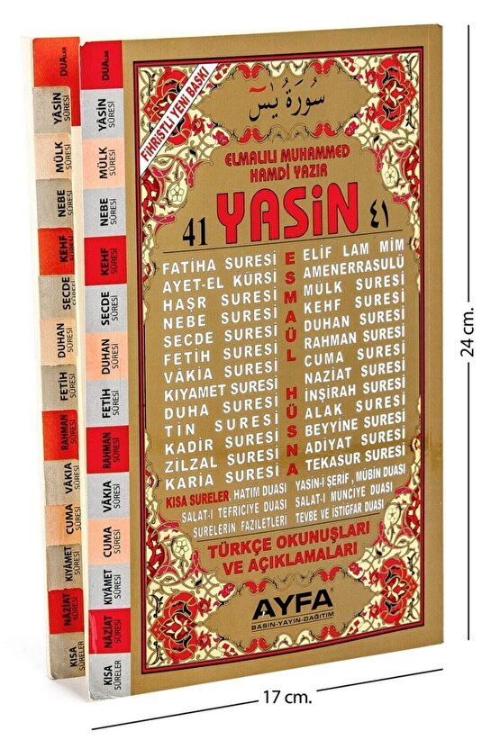 Yasin Kitabı - Sarı Kapak Orta Boy - 128 Sayfa - Fihristli - Ayfa Yayınevi - Mevlid Hediyeliği