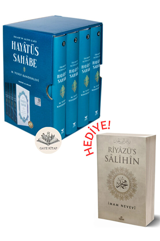 Hayatüs Sahabe (4 Cilt Takım Kutulu) - Riyazus Salihin Tercümesi (Karton Kapak-Metinsiz) HEDİYELİ!