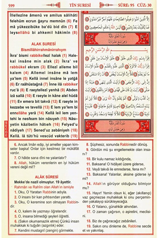 Türkçe Okunuşlu Kuranı Kerim Ve Meali - Rahle Boy