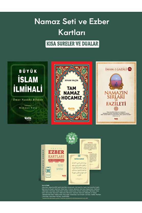 Namaz Seti ve Ezber Kartları Büyük İslam İlmihali-Tam Namaz Hocamız-Namazın Sırları 4lü Set