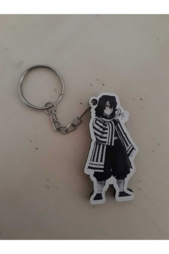 Anime Manga Obanai Iguro Çift Taraflı Ahşap Anahtarlık