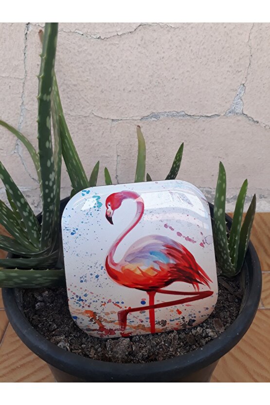 10x10 Cm Damla Kaplamalı Metal Bardak Altı Seti 4lü