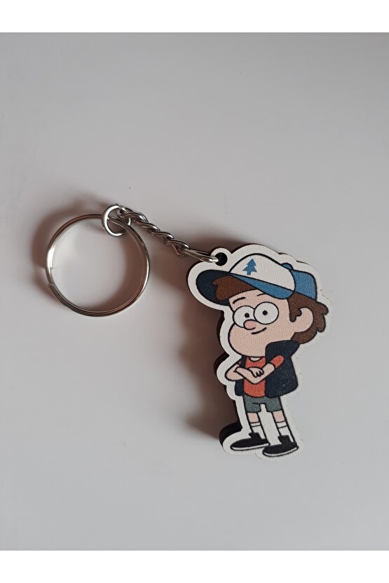 Çift Taraflı Ahşap Dipper Anahtarlık