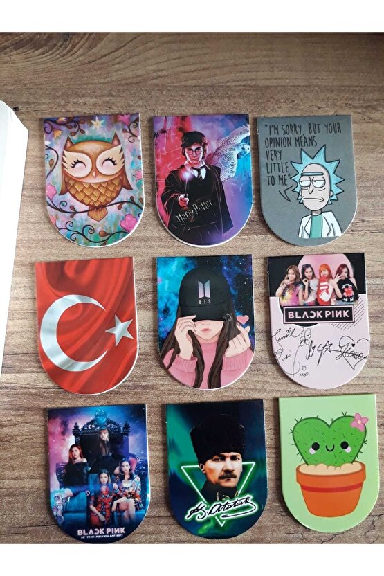 9 Adet Mıknatıslı Ayraç 5x6 Cm