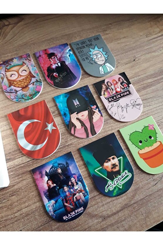 9 Adet Mıknatıslı Ayraç 5x6 Cm