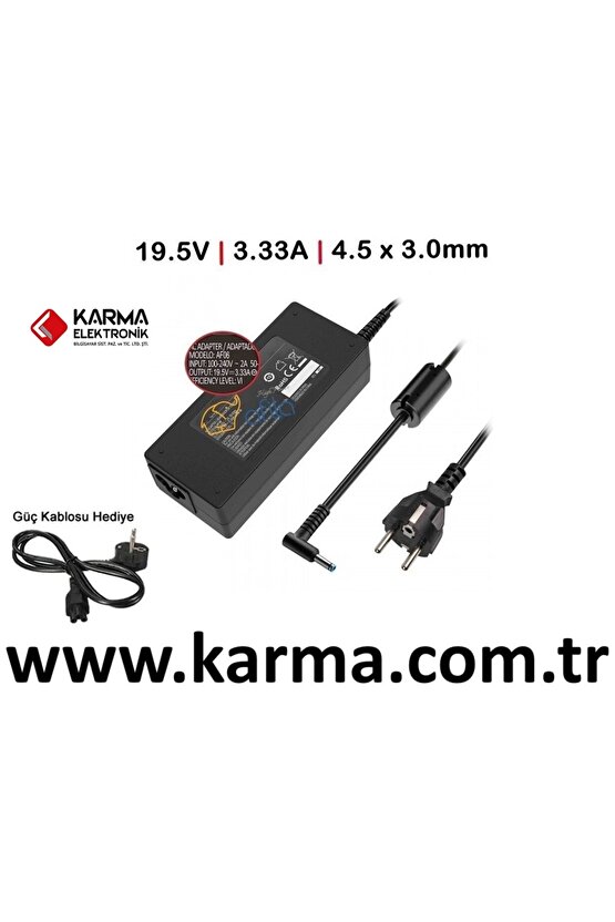 HP Pavilion Gaming 15-CX 15-CX000 15-CX100 uyumlu Notebook Adaptörü, Şarj Aleti Cihazı (65W)