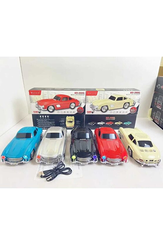 Taşınabilir Araba Şekilli Nostaljik Fm Radyo Handfree Fonksiyonu Kablosuz Blueooth