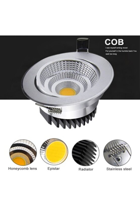 5 Watt Cob Led Spot Armatür Krom Kasa Trafolu Led Spot Aydınlatma