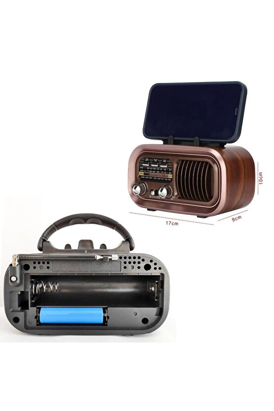 Radyo Nostalji Şarjlı Bt Usb Sd Fm Telefon Standlı Cameron Cm-840t 26481