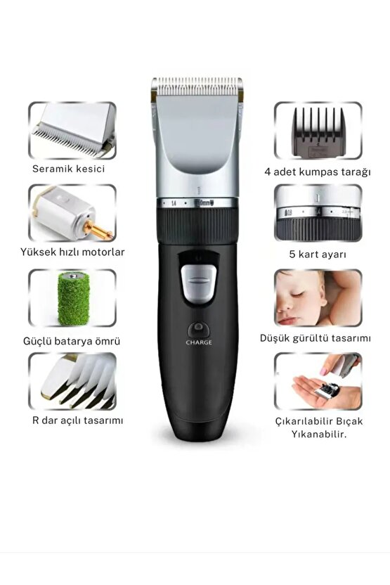 Profesyonel sessiz kullanım özelliğine sahip güçlü motorlu kablosuz kedi köpek Makinesi