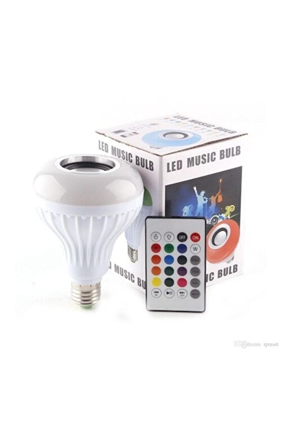 Kumandalı Rgb Renkli Hoparlörlü Led Ampul Bluetooth