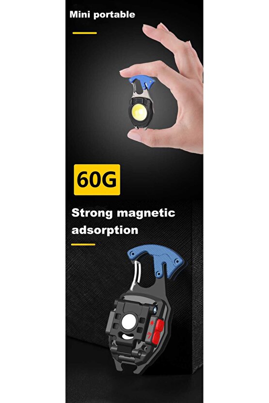 Taşınabilir Kamp Araba Anahtarlık Çalışma Işığı Çakmak  Mini El Feneri Şarj Edilebilir