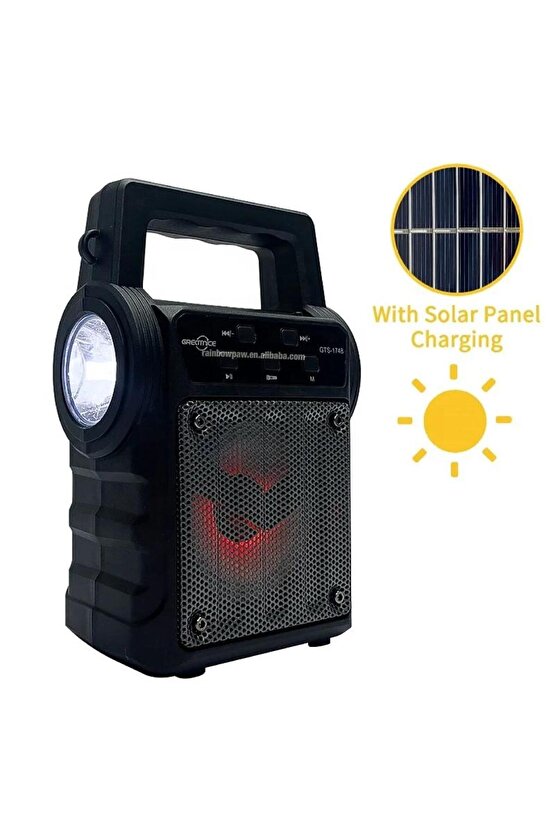 Bluetooth Hoparlör Led Ikaz Işıklı El Fenerli Kablosuz Ses Bombası Fm Radyolu Usb Ve Tf Kart Giriş