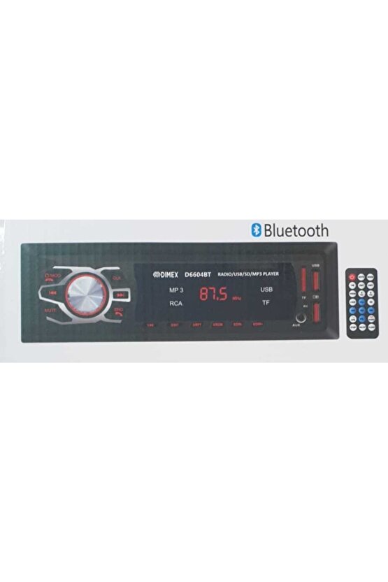 Çift Usb Li Blututlu Aux Girişli Hafıza Kart Okuyuculu Blututlu Kumandalı Oto Teyip 6604