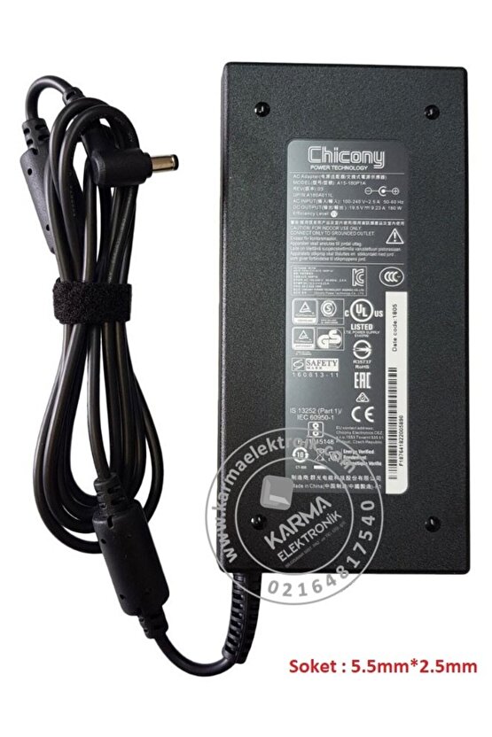 MSI MS-17F3 uyumlu Adaptör Şarj Aleti-Cihazı 180W (Orjinal Üretici)