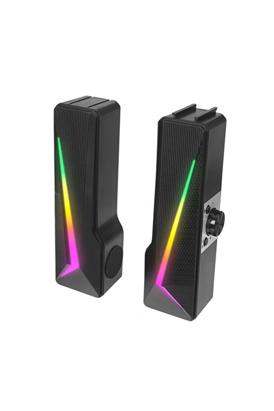 AFİLA MD-S157 2.0 5Wx2CH RGB Ledli Oyuncu Siyah USB Sound Bar Speaker Hoparlör