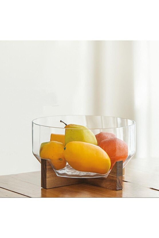 Mien Akasya Standlı Cam Kase 25 Cm