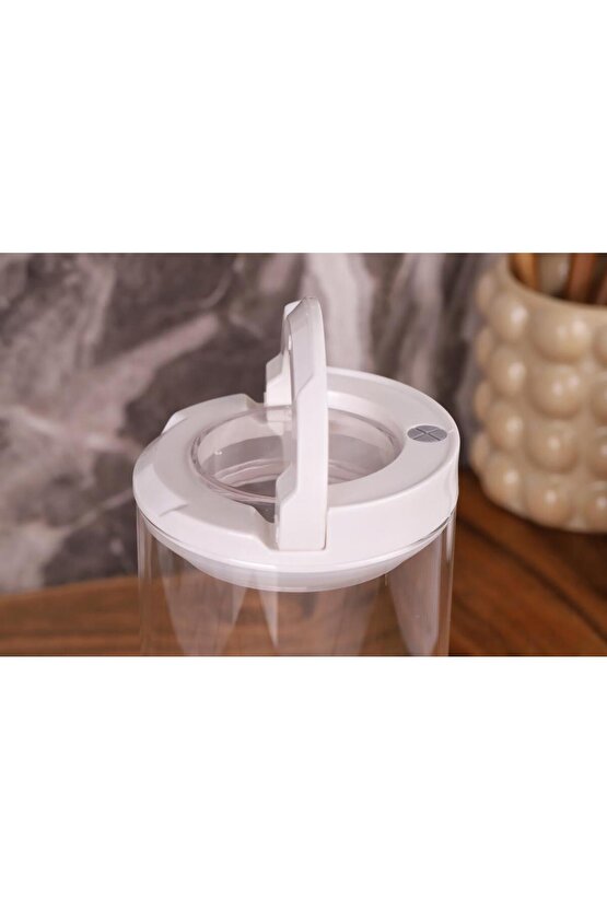 Lengo 2000 ml Mühürlü Vakumlu Borosilikat Cam Erzak Saklama Kavanozu