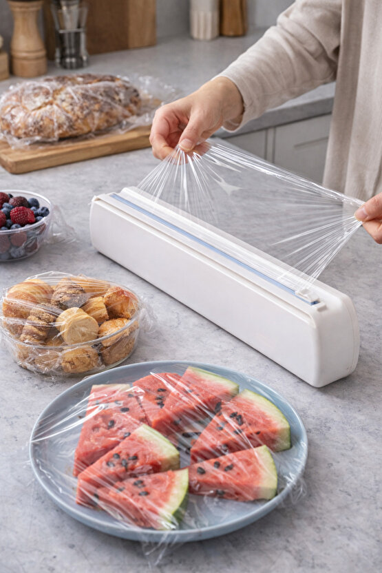 Streç Film Dispenseri | Güvenli Kesici | Pratik & Dayanıklı | Tezgah Üstü Film Kesme Aparatı