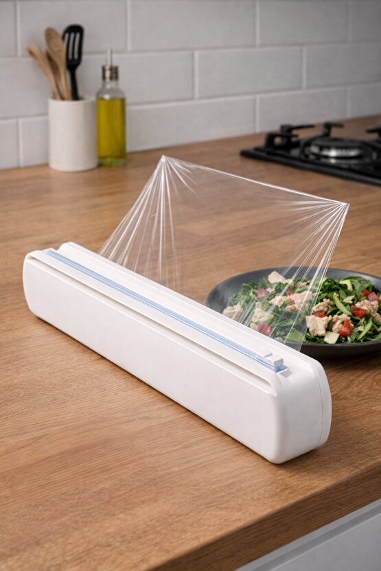 Streç Film Dispenseri | Güvenli Kesici | Pratik & Dayanıklı | Tezgah Üstü Film Kesme Aparatı