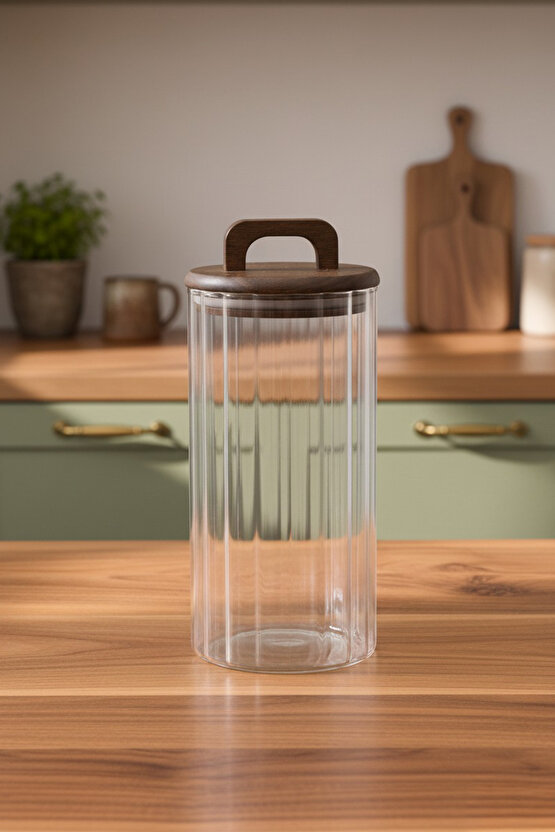 Esy Home Akasya Kapaklı Kavanoz 1250 ml