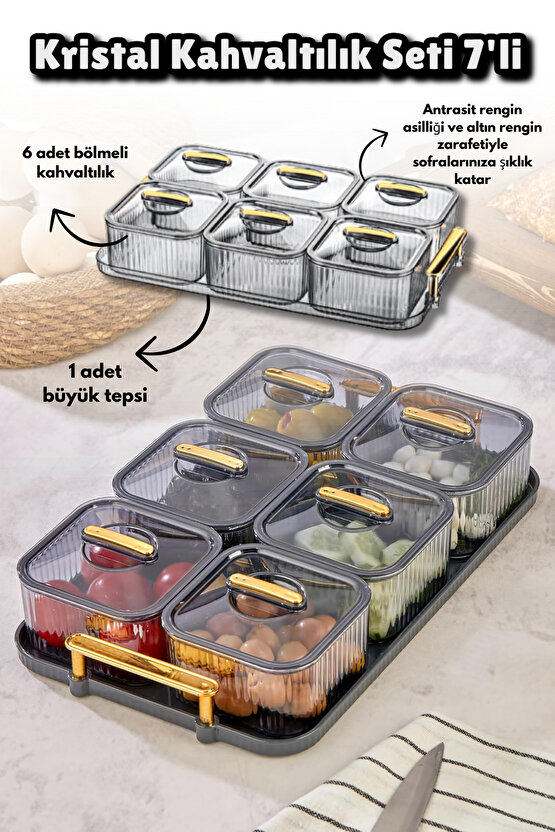 Maral Kristal Kahvaltılık Seti 7li Takım