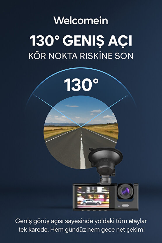 1296P Ultra HD Araç İçi Kamera Gece Görüşlü • G-Sensör • Döngüsel Kayıt • Park Modu • Geniş Açı Lens