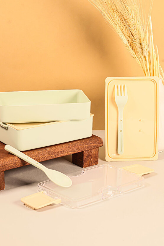 2 Katlı Sızdırmaz Soft Beslenme Saklama Kabı - Mikrodalgaya Uygun Öğle Yemeği Kabı