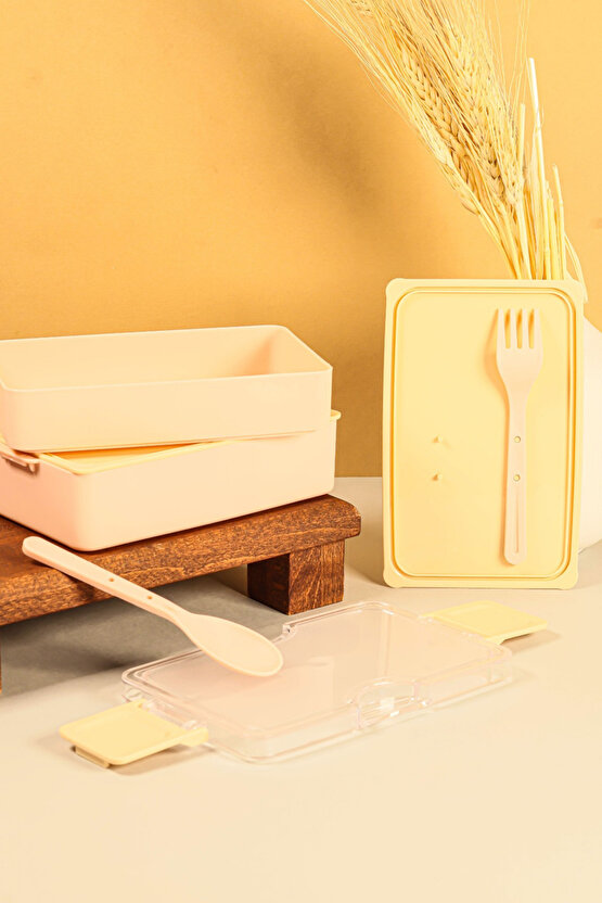 2 Katlı Sızdırmaz Soft Beslenme Saklama Kabı - Mikrodalgaya Uygun Öğle Yemeği Kabı