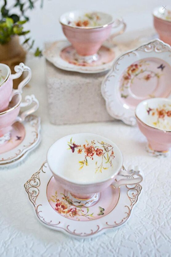 Altın Yaldızlı 6 Kişilik Türk Kahve Fincan Takımı 90 Cc Zjn-002