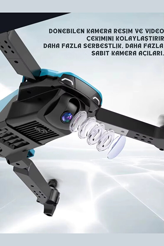 2.4G Uzaktan Kumandalı Wifi HD Kameralı Şarjlı Full Fonksiyon Katlanabilir Drone APP Kontrollü Dron