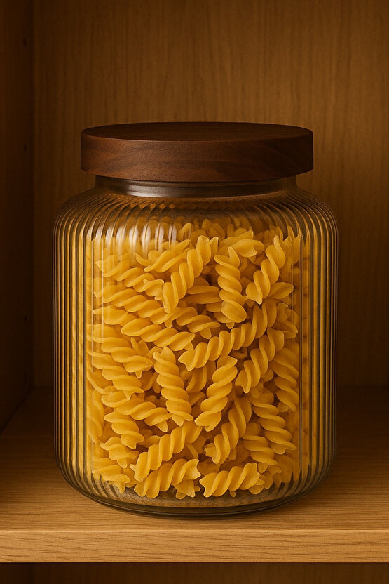 1.8 Litre Akasya Kapaklı Cam Kavanoz – Büyük Boy Saklama Kabı, Bakliyat, Kahve, Baharat Kavanozu