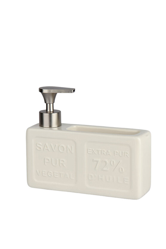 Seramik Sıvı Sabunluk – Modern Tasarım, Paslanmaz Metal Pompalı, Şık Banyo ve Mutfak Aksesuarı