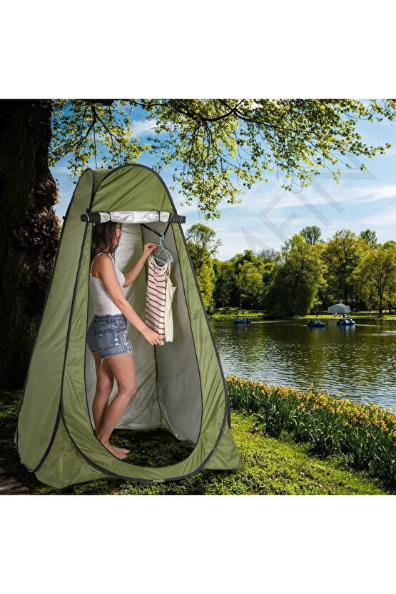Otomatik Portatif Kamp&Plaj Duş Giyinme ve Tuvalet Çadırı 120 X 120 X 190 Cm